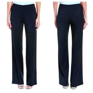 Vince Pants Womens 12 Blue Deconstructed Wide Leg Trouser Side Zip Classic Work